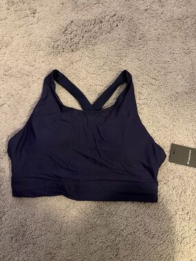 Fabletics Deep Navy Cross-Back Crop Sports Bra